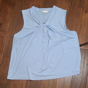 Calvin Klein Light Blue Sleeveless Top with Knotted Front size 2X